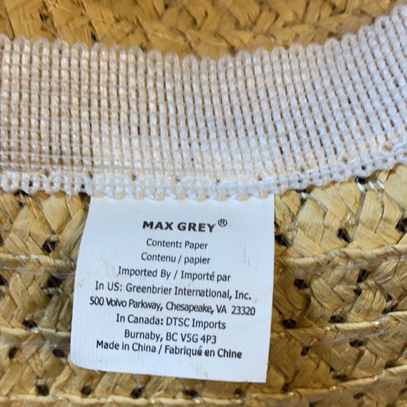 Max Grey straw floppy beach hat - Picture 7 of 7
